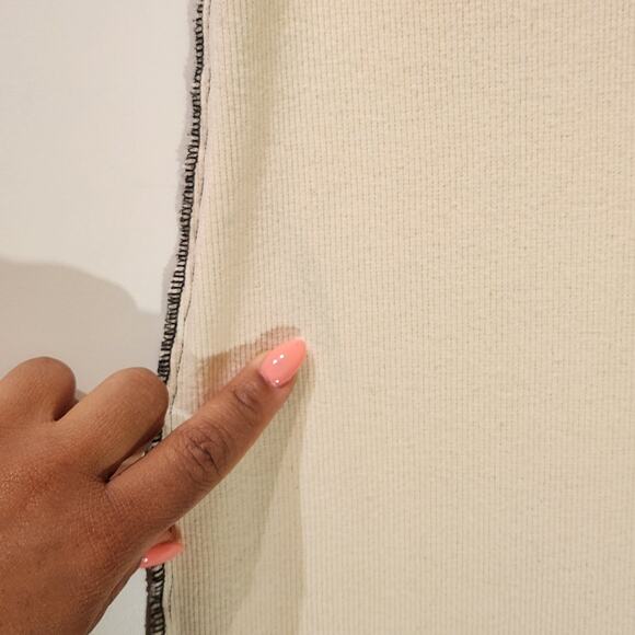 Afrocentric 'Born Natty' Dreadlocs Bodycon Boho Sleeveless Dress Sz Medium Cream - Picture 8 of 9